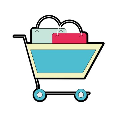 piyasa ile tam renkli alışveriş araba satın çanta