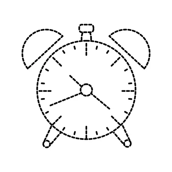 Punktierte Form Kreis Alarm Zeit Objekt Design — Stockvektor