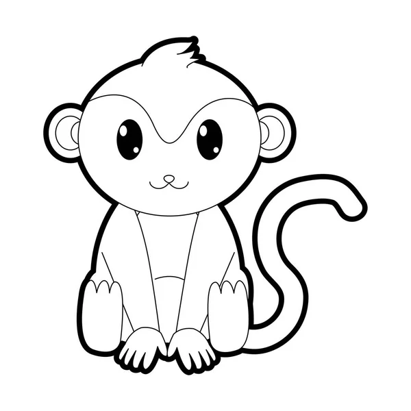Szerkezeti majom aranyos vadon élő állatok karakter — Stock Vector
