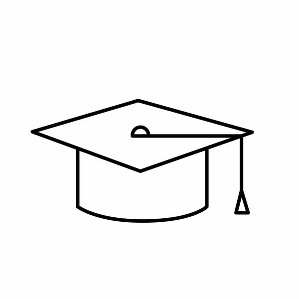 Abschluss Mütze Der Graduierung Universität Und Ausbildung Thema Isolierte Design — Stockvektor