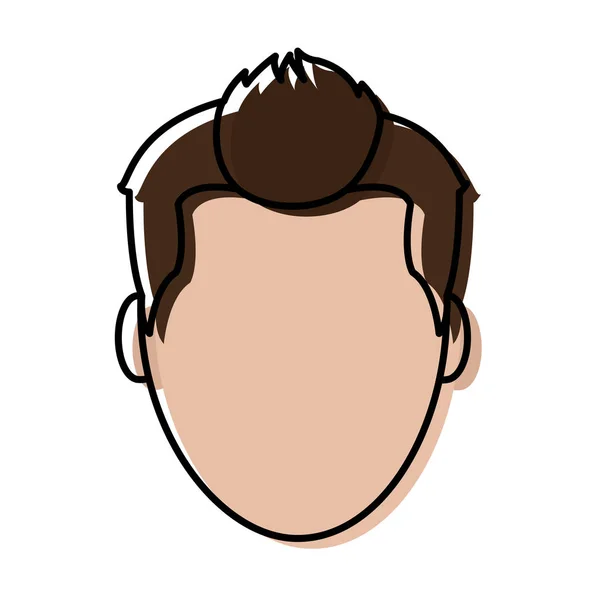 Hombre avatar colorido con diseño sin rostro y peinado — Vector de stock