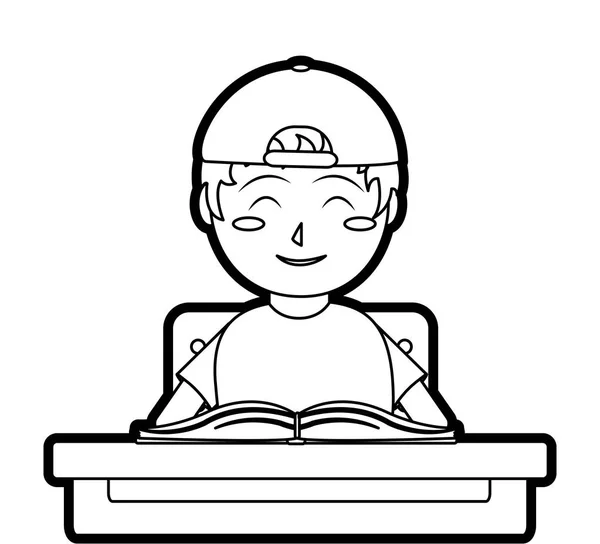 Diseño de niño y libro — Vector de stock