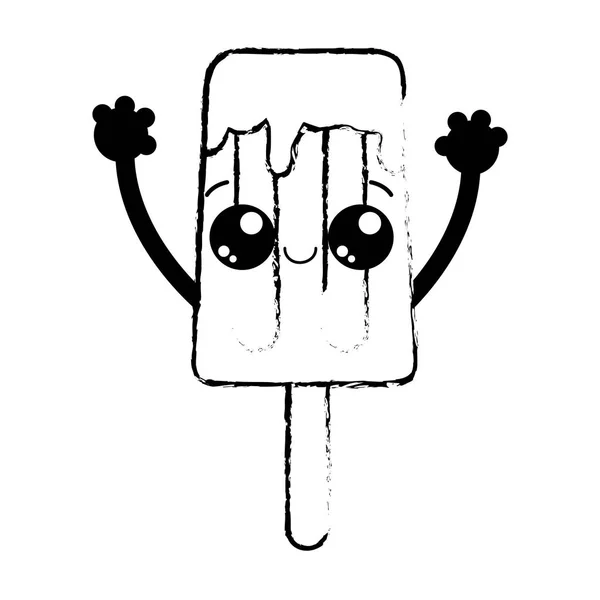 Popsicle Été Sucré Dessert Thème Nourriture Conception Isolée Illustration Vectorielle — Image vectorielle