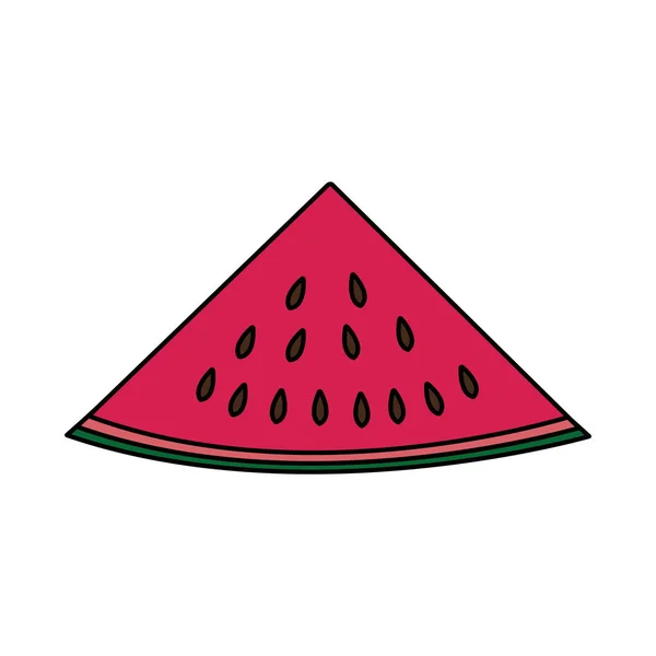 Vattenmelon Frukt Hälsosam Och Ekologisk Mat Tema Isolerade Design Vektorillustration — Stock vektor