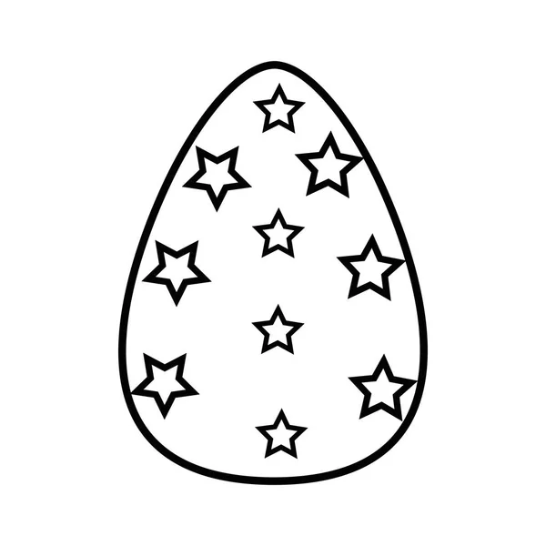Kutlama için yıldız dekorasyonu ile hattı yumurta Paskalya — Stok Vektör