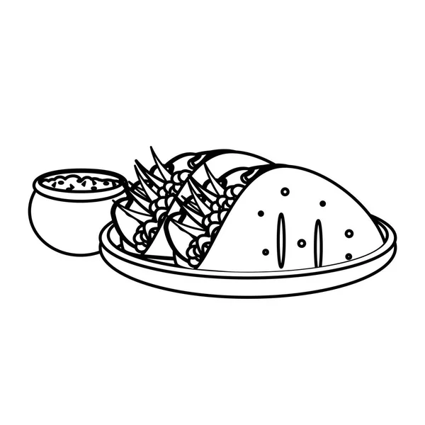 Burrito Cuisine Mexicaine Traditionnelle Thème Design Isolé Illustration Vectorielle — Image vectorielle