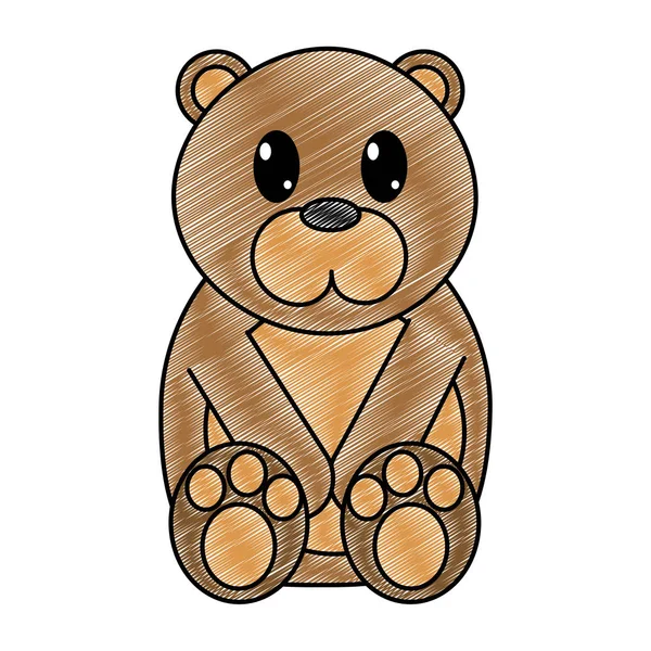 Urso ralado bonito caráter animal selvagem — Vetor de Stock