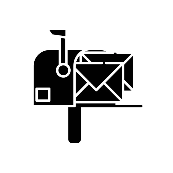 Cassetta postale di corrispondenza silhouette con messaggio lettera postale — Vettoriale Stock