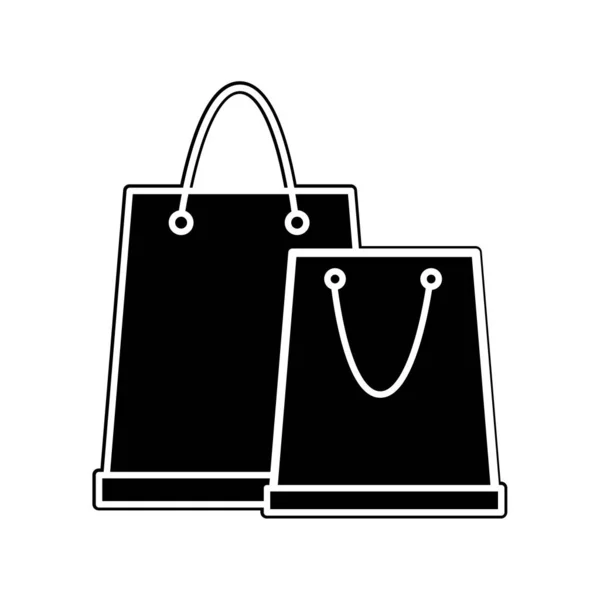 Silhouette Einkaufstaschen widersprechen individueller Anfertigung — Stockvektor