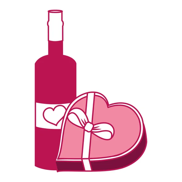 Kärlek flaska och box design — Stock vektor
