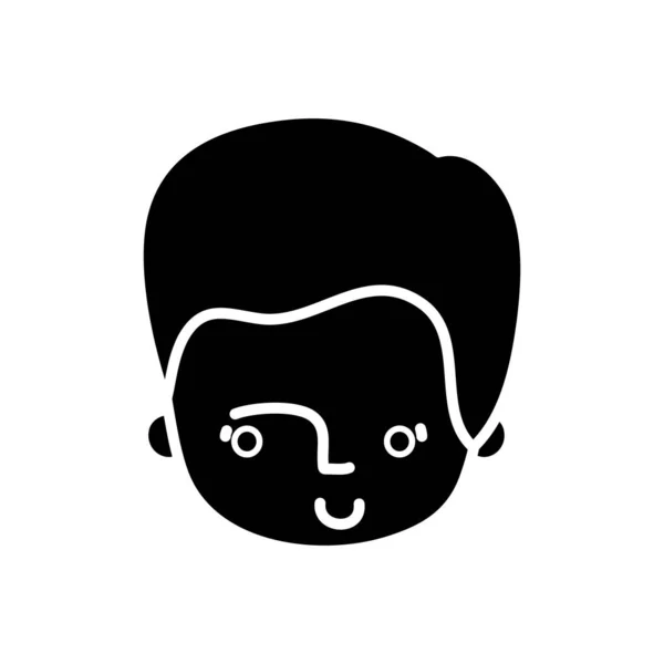 Silueta avatar muž hlavu s designem účes — Stockový vektor
