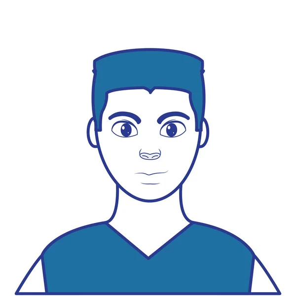 Farbe Avatar Mann mit Frisur und Hemd — Stockvektor