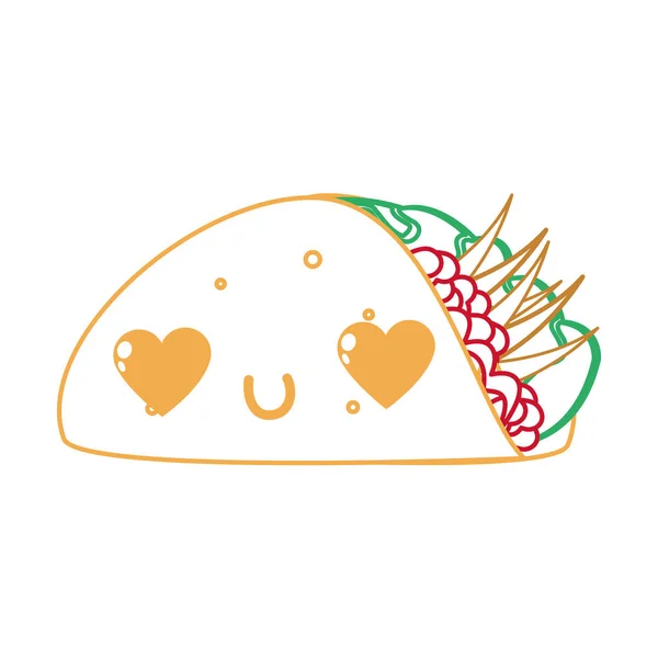 Burrito Comida Mexicana Cocina Tradicional Tema Diseño Aislado Ilustración Vectorial — Vector de stock