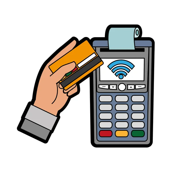 Design de Dataphone e cartão de crédito —  Vetores de Stock