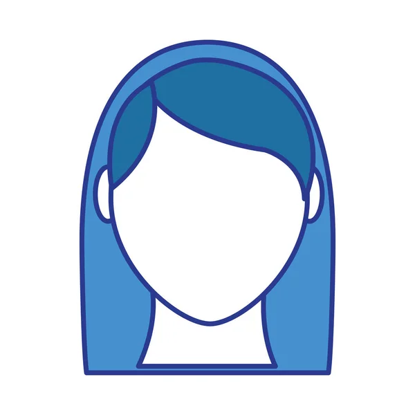 Color mujer cabeza avatar con peinado y sin rostro — Archivo Imágenes Vectoriales