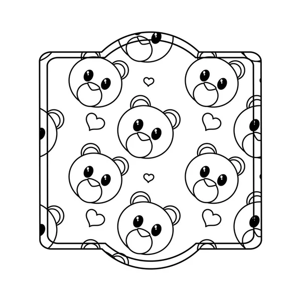 Orso disegno telaio cartone animato — Vettoriale Stock