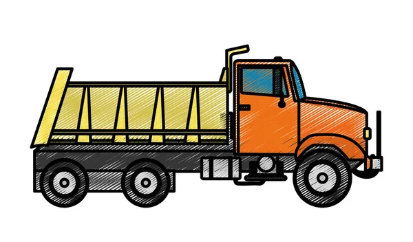 Camion Transport Véhicule Thème Voyage Conception Isolée Illustration Vectorielle — Image vectorielle