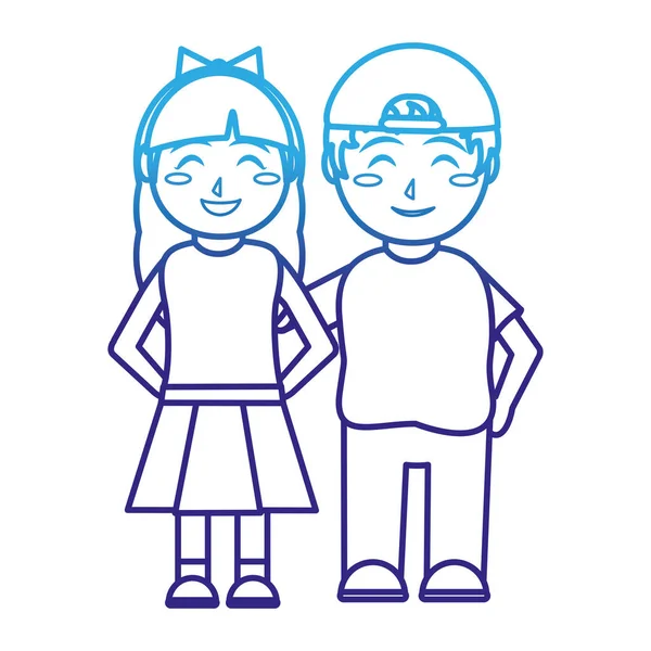 Chica y niño diseño de dibujos animados — Vector de stock