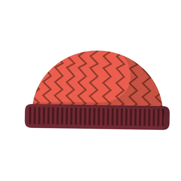Chapeau Mode Tissu Hiver Thème Saison Conception Isolée Illustration Vectorielle — Image vectorielle