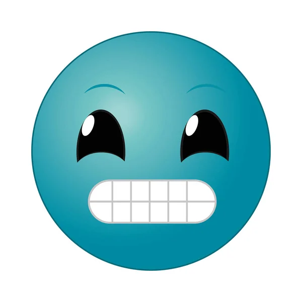 Blue ups face gesture emoji expression — Stock Vector