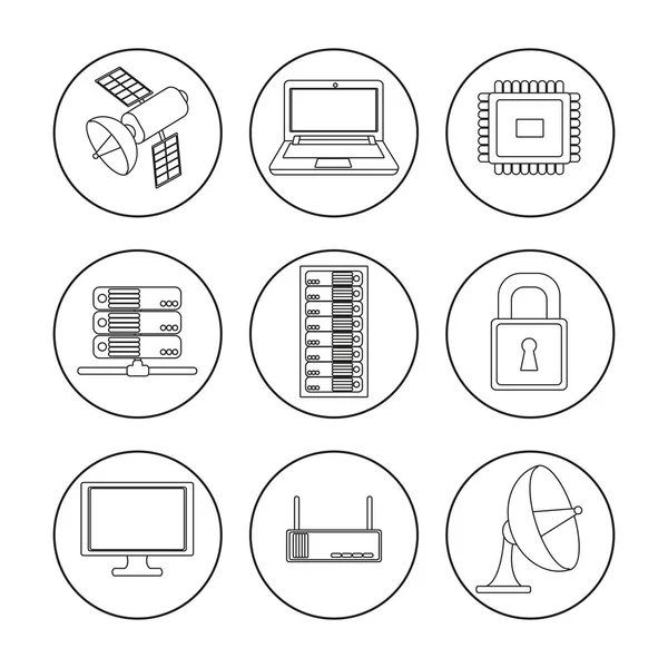 Data center pictogram-scenografie — Stockvector