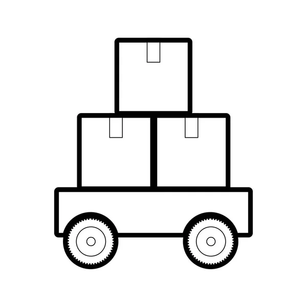 Caja Entrega Envío Logística Tema Diseño Aislado Ilustración Vectorial — Vector de stock