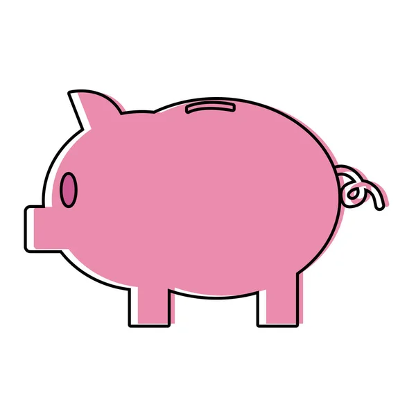 Kolor piggy z zaoszczędzić pieniądze gotówka waluty — Wektor stockowy
