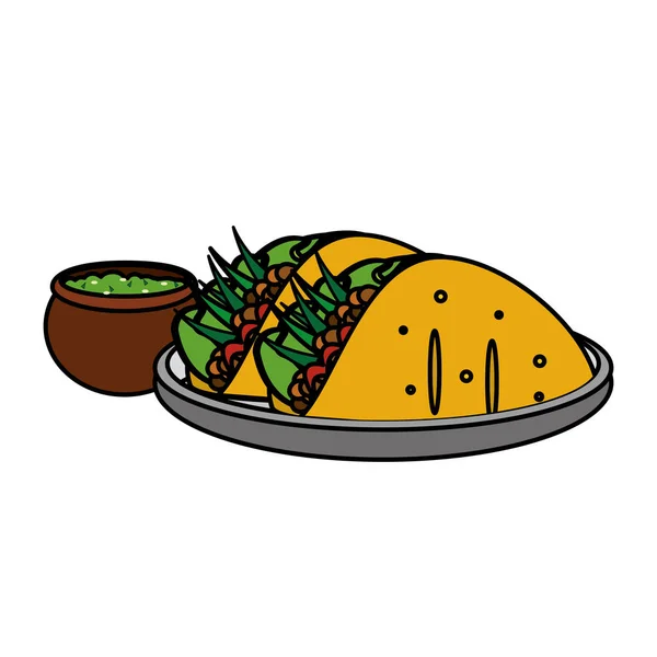 Burrito Comida Mexicana Cocina Tradicional Tema Diseño Aislado Ilustración Vectorial — Vector de stock