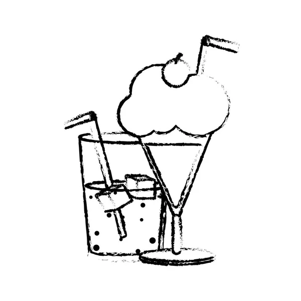 饮料的苏打和奶昔和菜单主题隔离的设计向量例证 — 图库矢量图片