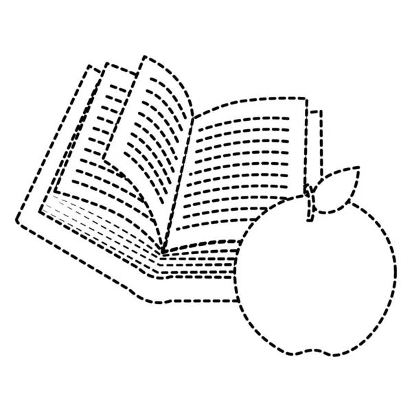 Σχεδιασμός βιβλίου και μήλο — Διανυσματικό Αρχείο
