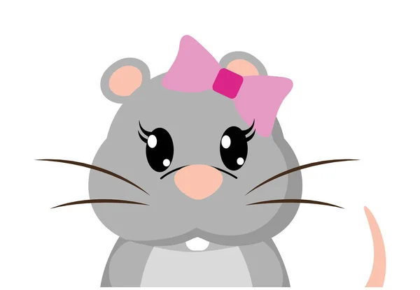 Färgstarka bedårande kvinnliga musen söta djur — Stock vektor