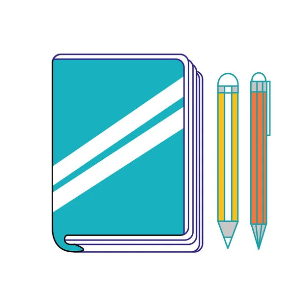 书籍铅笔和钢笔设计 — 图库矢量图片