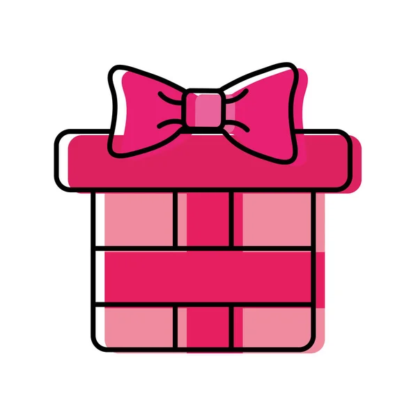 Caja de regalo de regalo de color movido con lazo de cinta — Vector de stock