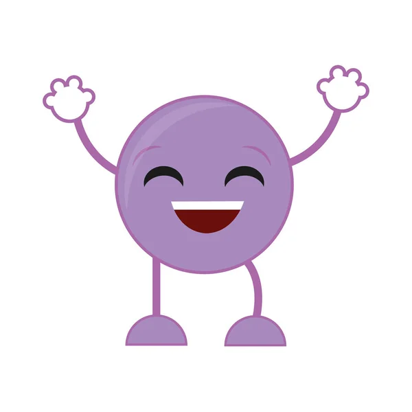 Rire expression emoji avec les bras et les jambes — Image vectorielle