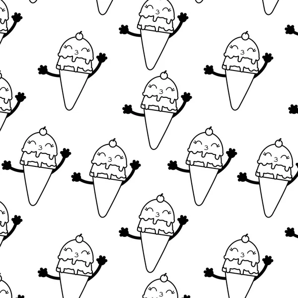 Ice Cream Pozadí Sweet Dezert Jídlo Téma Izolované Design Vektorové — Stockový vektor