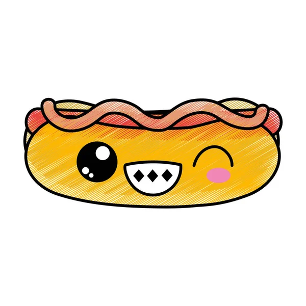 Hot Dog Restauration Rapide Urbain Savoureux Menu Thème Conception Isolée — Image vectorielle