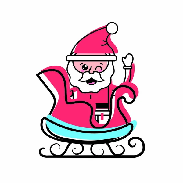 Santa Icona Buon Natale Tema Stagione Isolato Disegno Vettoriale Illustrazione — Vettoriale Stock