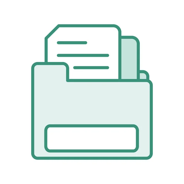 Omslag van het bestand van de kleur van het duo met document informatie papier — Stockvector