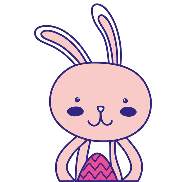 Full color rabbit animal with egg easter celebration — Stock Vector