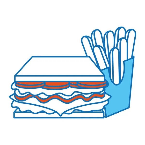 Diseño de sándwich aislado — Vector de stock