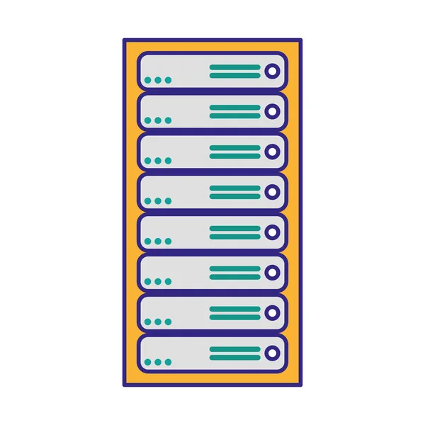 Alojamiento Web Del Centro Datos Tema Base Diseño Aislado Ilustración — Vector de stock