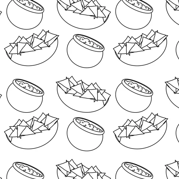 Nachos Sauce Cuisine Mexicaine Traditionnelle Thème Conception Isolée Illustration Vectorielle — Image vectorielle