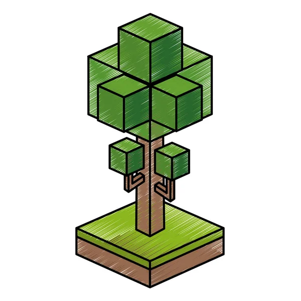 Progettazione di alberi isometrici — Vettoriale Stock