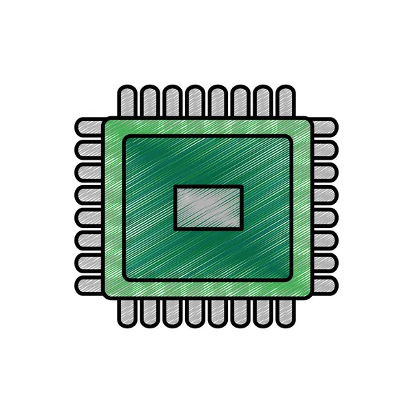 Processor Van Apparaat Gadget Technologie Geïsoleerde Themaontwerp Vectorillustratie — Stockvector