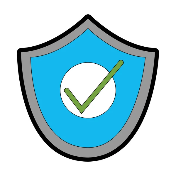 Linha escudo de cor de segurança e proteção objeto para defesa — Vetor de Stock