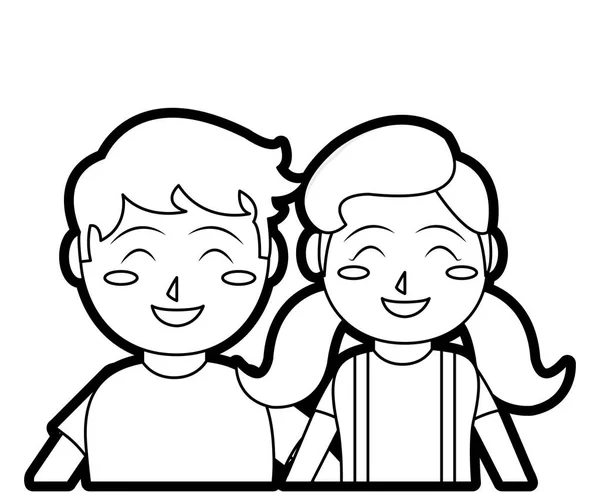 Meisje en jongen cartoon design — Stockvector