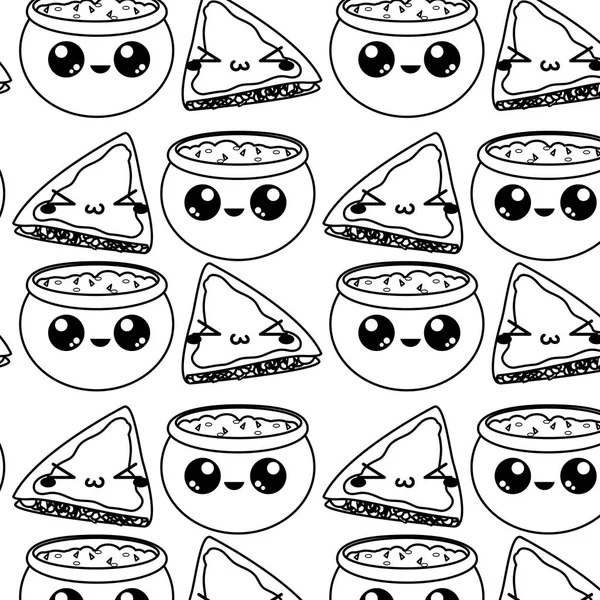 Quesadilla Molho Comida Mexicana Cozinha Tradicional Tema Design Isolado Ilustração —  Vetores de Stock