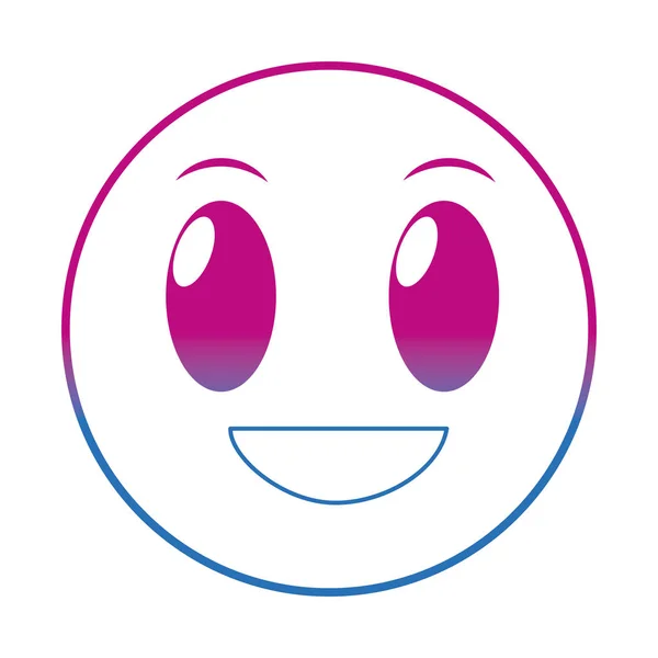Linha degradada alegre rosto gesto emoji expressão — Vetor de Stock