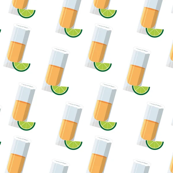 Shot Lemon Alcohol Drink Glass Theme Isolated Design Vector Illustration — Stock Vector