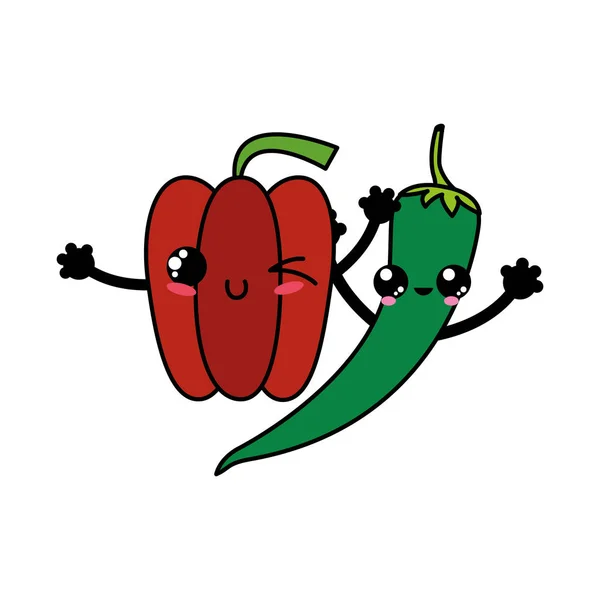 蔬菜保健和有机食品主题辣椒隔离设计向量插图 — 图库矢量图片
